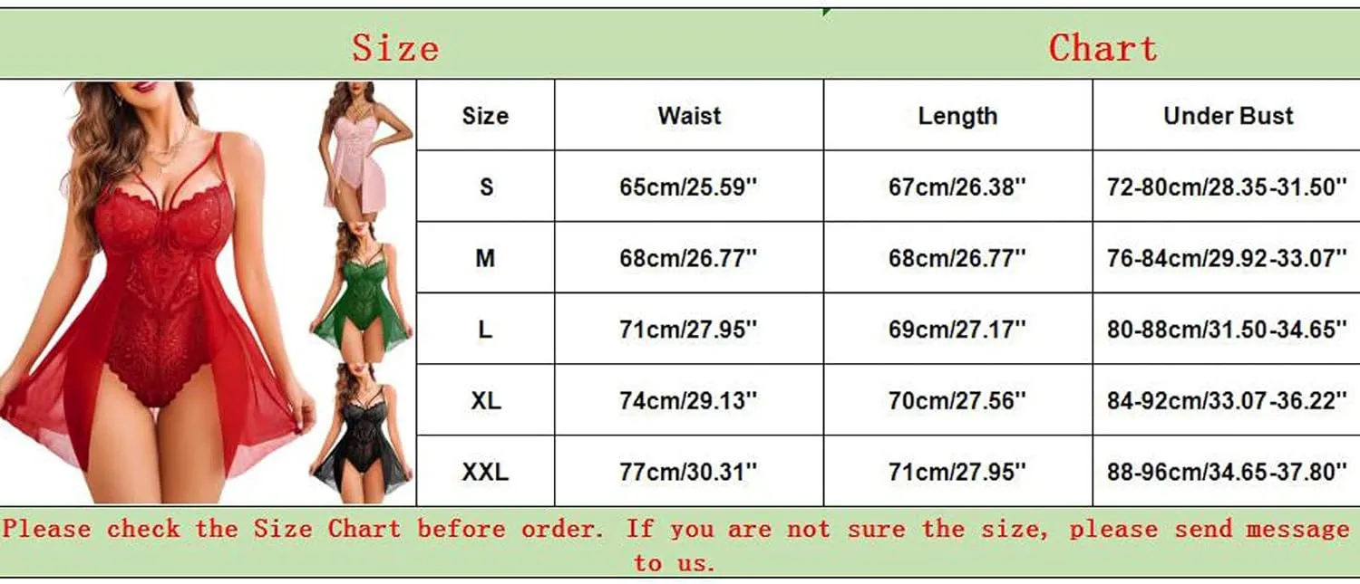 Womens Lingerie Sexy Babydoll Bra and Knickers Set Deep V Push Up Bobystocking Nightwear Negligees