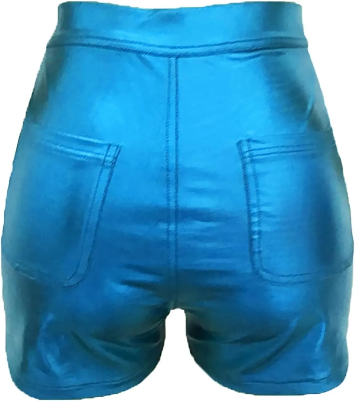 Women's Metallic Rave Shorts Sparkly Shiny Faux Leather Sexy High Waisted Bottoms Dance Concert Sexy Short Hot Pants