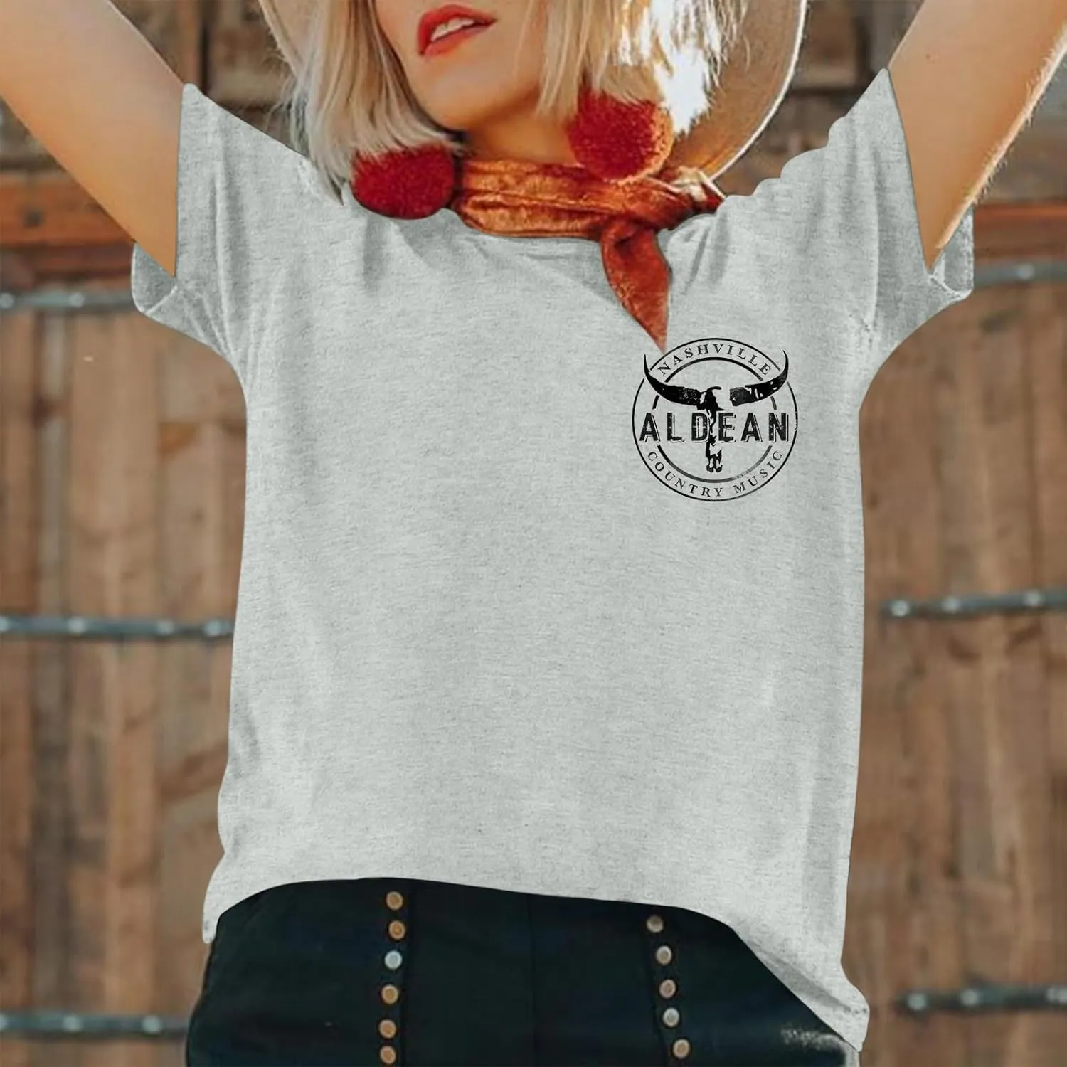 Womens Oversized Graphic Country Concert Tees Vintage Cowgirl Western Shirts Rock Band T Shirts Cotton Loose Fit