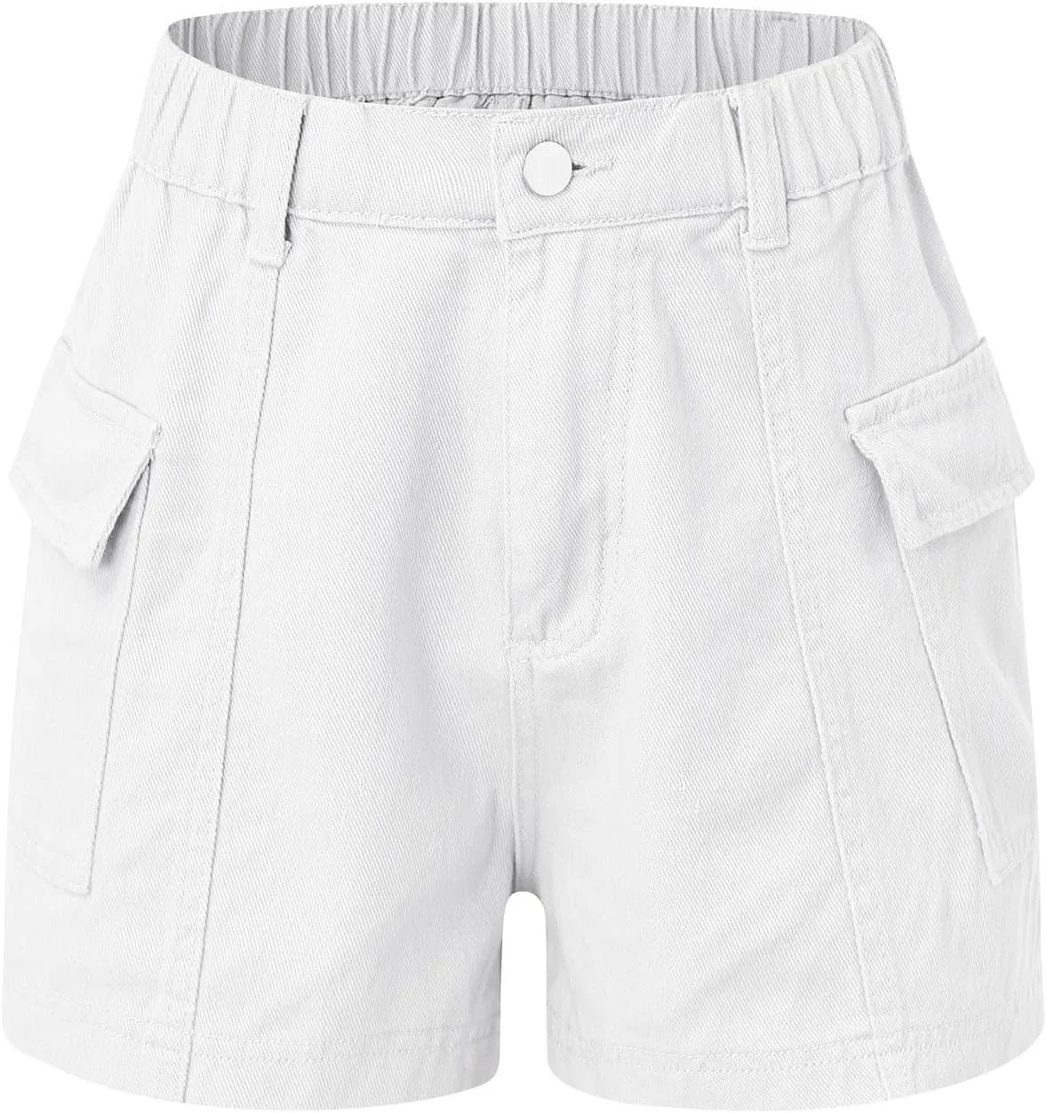 Women's Summer High Waisted Denim Shorts Folded Hem Casual Short Jeans with Pockets