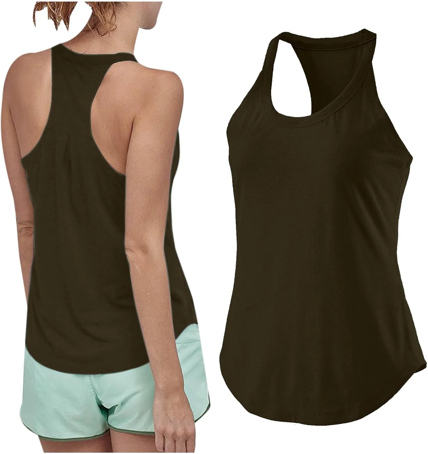 Workout Racerback Tank Tops for Women Sleeveless Athletic Tops Flowy Soft Loose Fit Gym Quick Dry Running Shirts