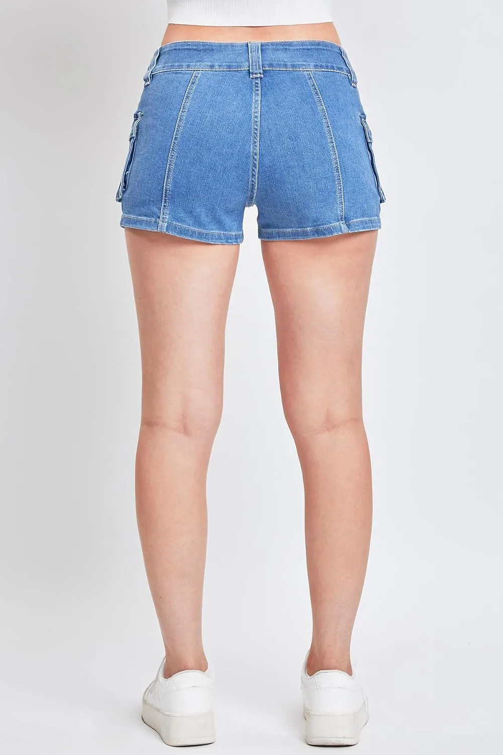 YMI Womens Low Rise Denim Cargo Shorts