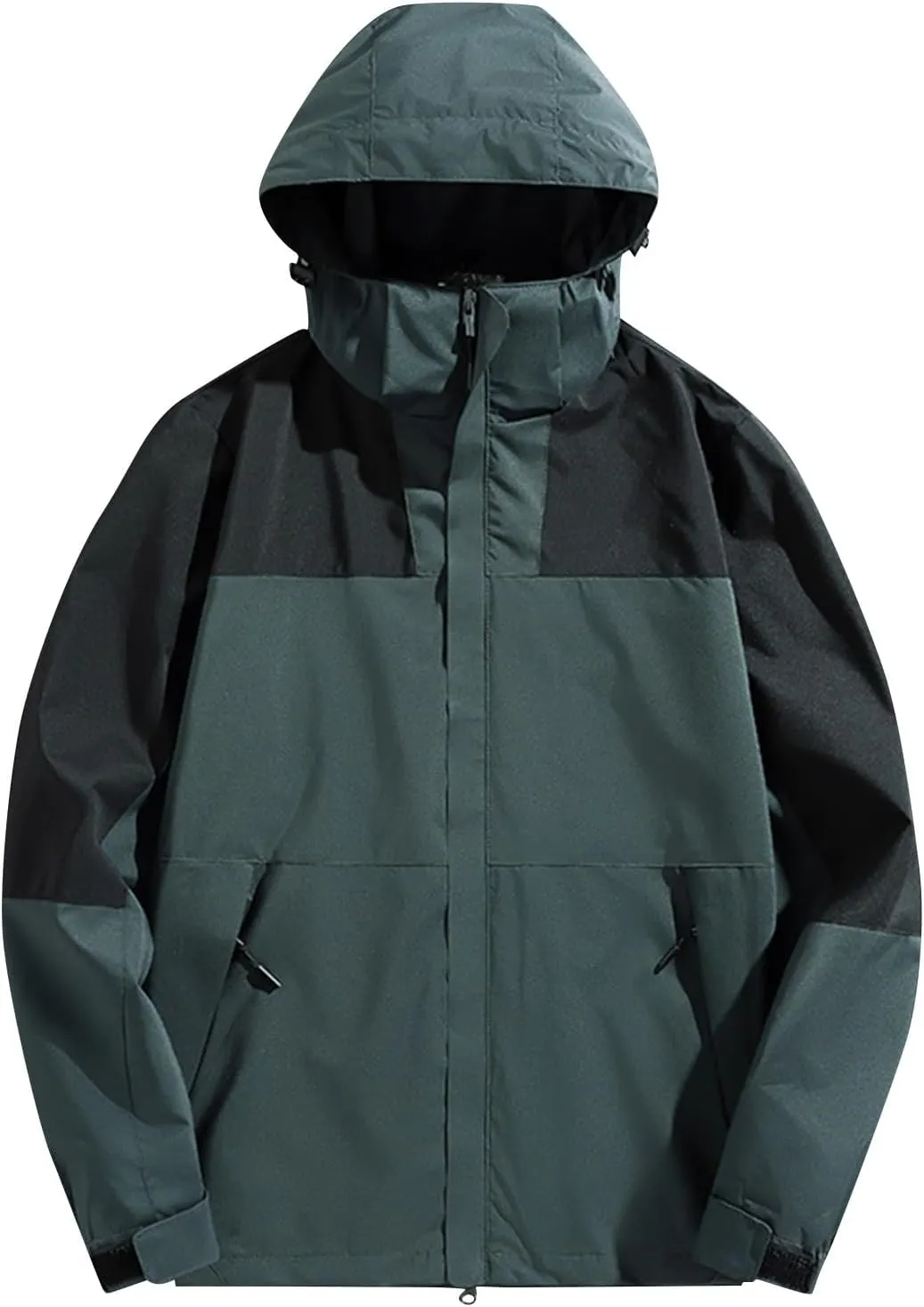 Ymosrh Men's Fashion Windbreaker Jackets Windproof Water Resistant Full Zip Up Outdoor Hiking Fishing Coats, S-6XL