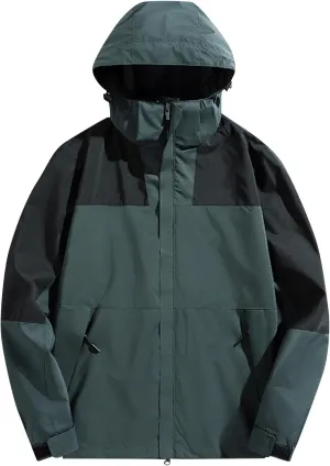 Ymosrh Men's Fashion Windbreaker Jackets Windproof Water Resistant Full Zip Up Outdoor Hiking Fishing Coats, S-6XL