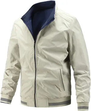 Ymosrh Men's Lightweight Jacket Casual Bomber Jacket Full Zip Windbreaker Jackets Mens, XXL-5XL