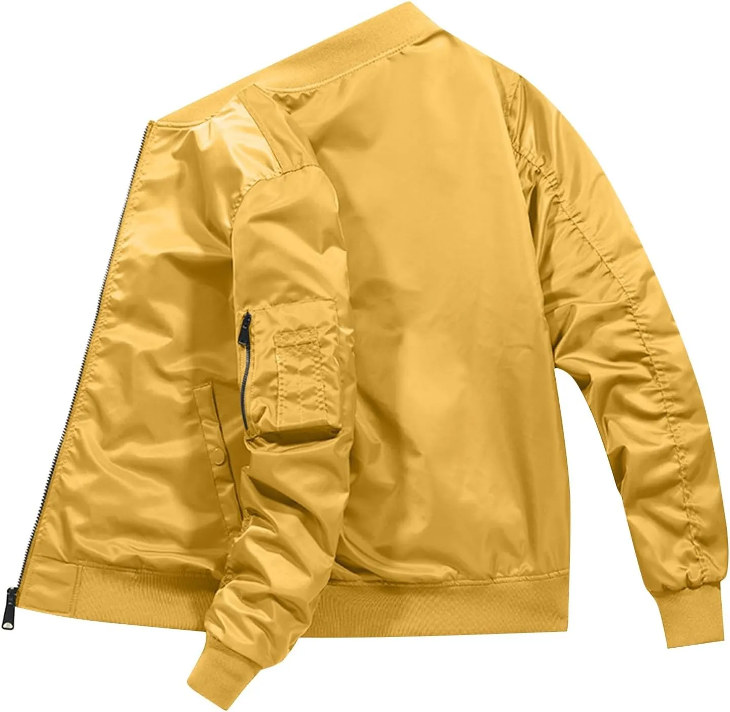 Ymosrh Men's Lightweight Jacket Jacket Casual Fall Winter Windbreaker Bomber Zip Up Coat with Pocket Jacket, XXXL-L6