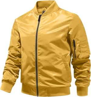 Ymosrh Men's Lightweight Jacket Jacket Casual Fall Winter Windbreaker Bomber Zip Up Coat with Pocket Jacket, XXXL-L6
