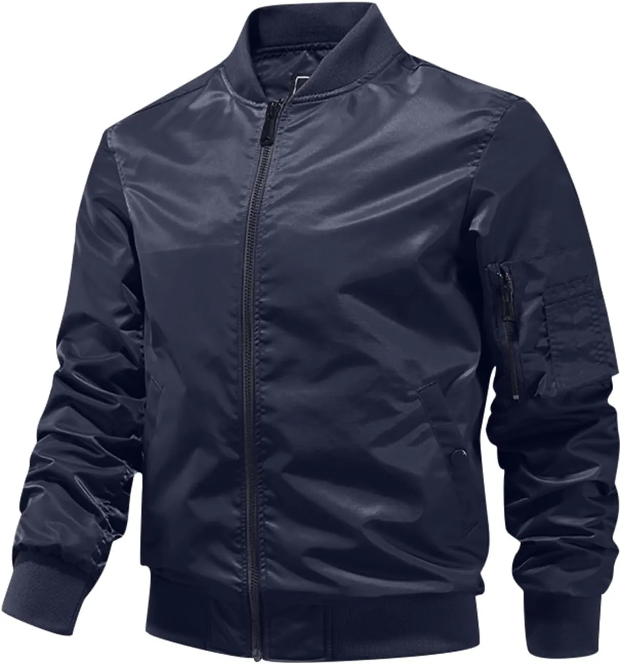 Ymosrh Men's Lightweight Jacket Jacket Casual Fall Winter Windbreaker Bomber Zip Up Coat with Pocket Jacket, XXXL-L6