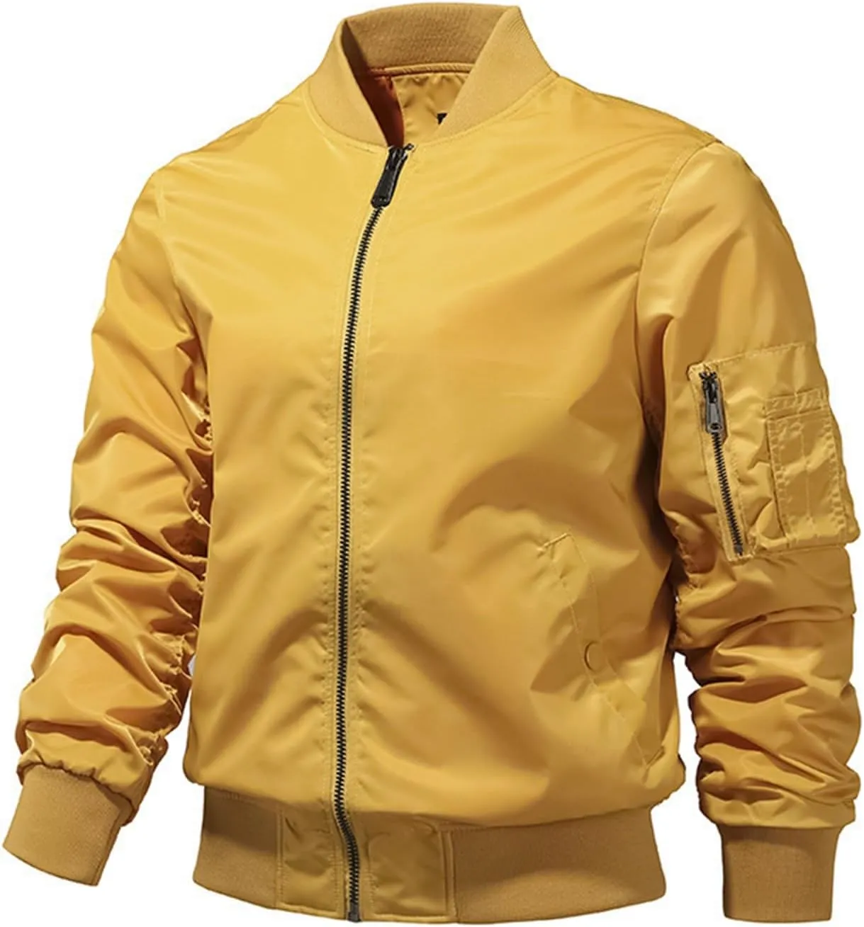 Ymosrh Men's Lightweight Jacket Jacket Casual Fall Winter Windbreaker Bomber Zip Up Coat with Pocket Jacket, XXXL-L6