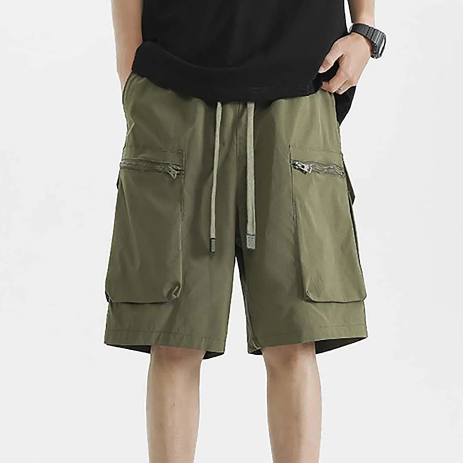 Ymosrh Mens Military Shorts Casual Cargo Pants Relaxed Fit Summer Travel Hiking Shorts, M-3XL